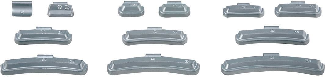 CLIP-ON ZINC WEIGHTS FOR STEEL RIM